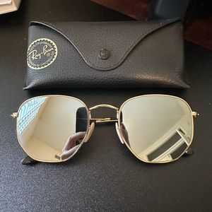 Ray-Ban Hexagonal Mirrored Glasses.
